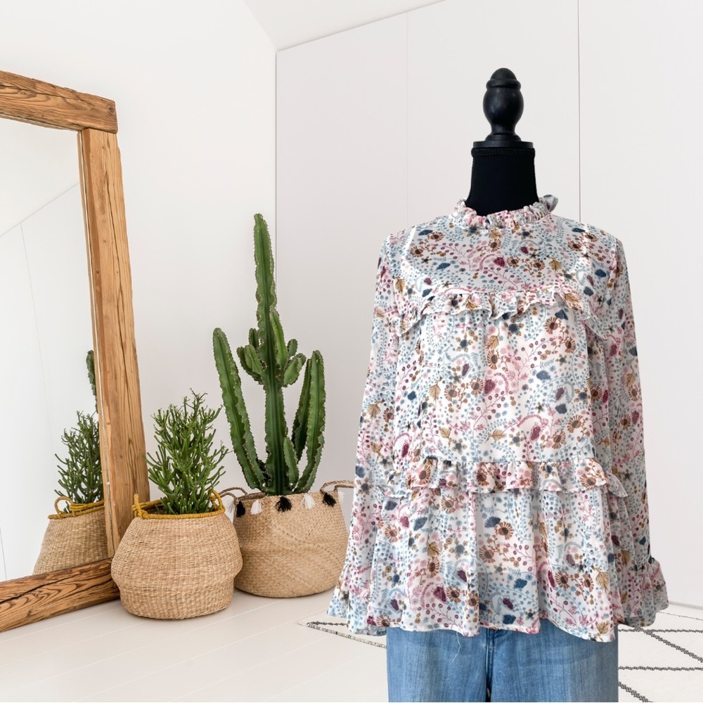 Sundance Celina Floral Long Sleeve Lined Top